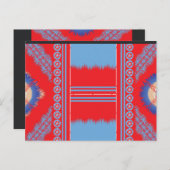 ein rotes und blaues Muster Postkarte (Vorne/Hinten)