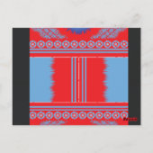 ein rotes und blaues Muster Postkarte (Rückseite)