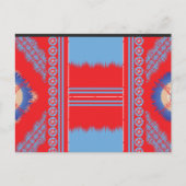ein rotes und blaues Muster Postkarte (Vorderseite)