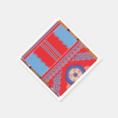 ein rotes und blaues Muster Serviette (Ecke)
