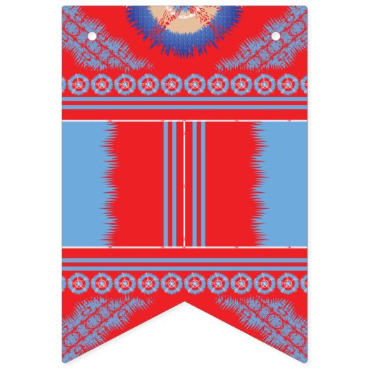 ein rotes und blaues Muster Wimpelkette (Zweite Fahne)