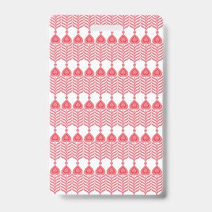Ein rotes und rosa geometrisches Muster mit ineina Ausweis