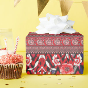 ein rotes und schwarzes Bild mit einem roten Herz Geschenkpapier