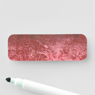 ein rotes und schwarzes Bild mit rotem Hintergrund Namensschild