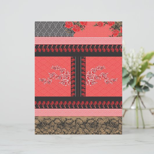 ein rotes und schwarzes Tapete (Stehend Vorderseite)