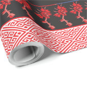 ein rotes und schwarzes Tapete Geschenkpapier (Rolleneckpunkt)