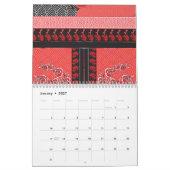ein rotes und schwarzes Tapete Kalender (Jan 2027)