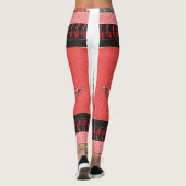 ein rotes und schwarzes Tapete Leggings (Rückseite)