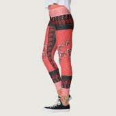 ein rotes und schwarzes Tapete Leggings (Links)