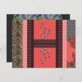 ein rotes und schwarzes Tapete Postkarte (Vorne/Hinten)