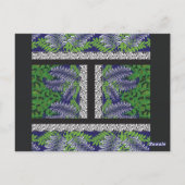 ein rotes und schwarzes Tapete Postkarte (Rückseite)