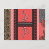 ein rotes und schwarzes Tapete Postkarte (Vorderseite)
