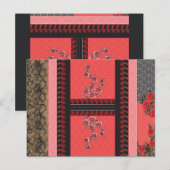 ein rotes und schwarzes Tapete Postkarte (Vorne/Hinten)