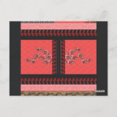ein rotes und schwarzes Tapete Postkarte (Rückseite)