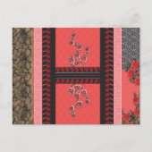 ein rotes und schwarzes Tapete Postkarte (Vorderseite)