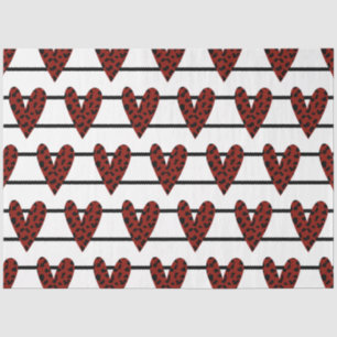 Ein rotes und schwarzes Valentindesign der Serie 3 Seidenpapier