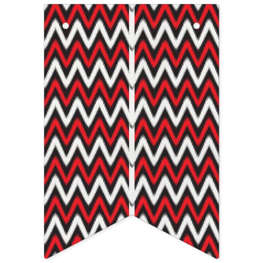 ein rotes und schwarzes Zickzackmuster auf weißem Wimpelkette (Dritte Fahne)