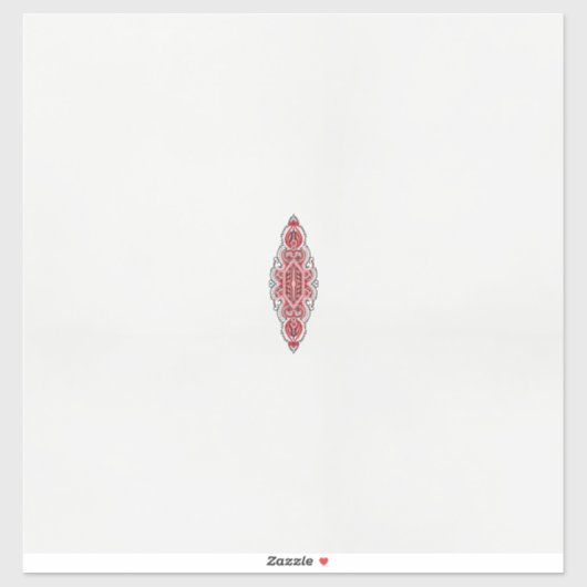 ein rotes und weißes Muster Aufkleber (Blatt)