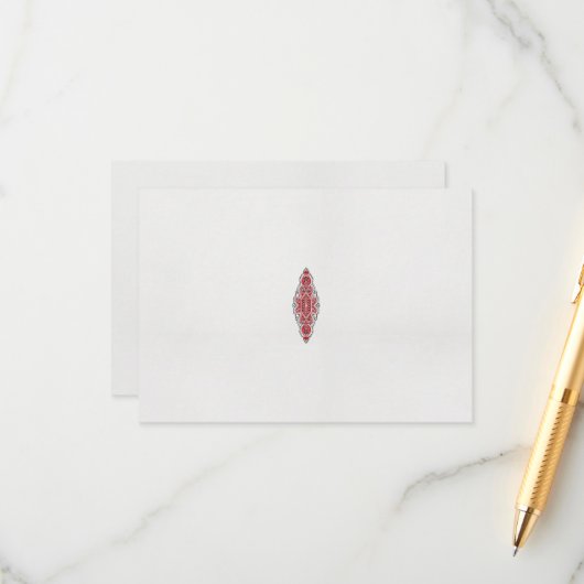 ein rotes und weißes Muster Begleitkarte (Vorderseite/Rückseite Beispiel)