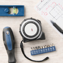 ein rotes und weißes Muster Maßband