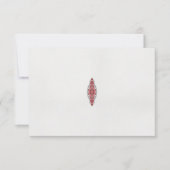 ein rotes und weißes Muster RSVP Karte (Vorderseite)