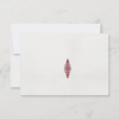 ein rotes und weißes Muster RSVP Karte (Rückseite)