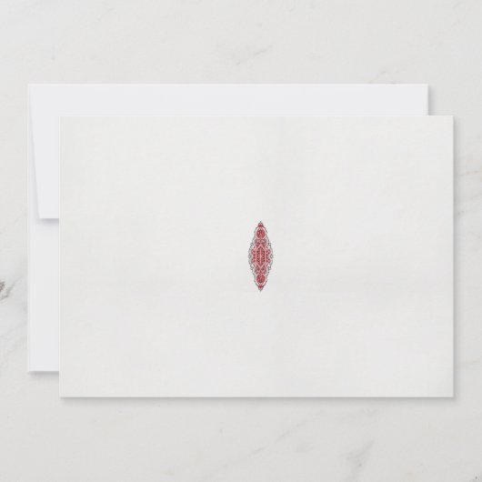 ein rotes und weißes Muster Save The Date (Vorderseite)