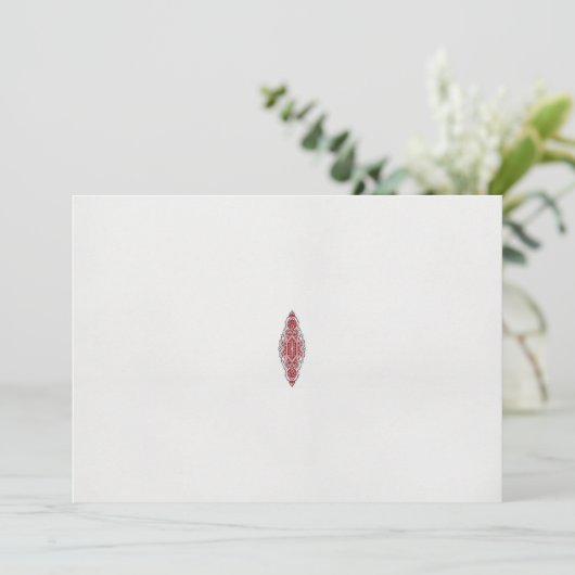 ein rotes und weißes Muster Save The Date (Stehend Vorderseite)