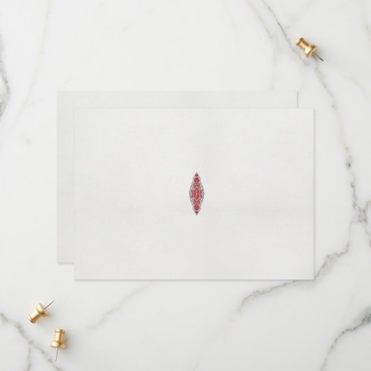 ein rotes und weißes Muster Save The Date (Vorderseite/Rückseite Beispiel)