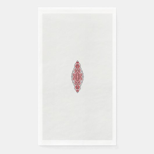 ein rotes und weißes Muster Serviette (Vorderseite)