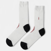 ein rotes und weißes Muster Socken (Linkes Detail)