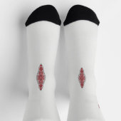 ein rotes und weißes Muster Socken (Oben)