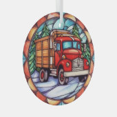 Ein rotes Weihnachtsgeschirr Ornament Aus Glas (Vorderseite Rechts)