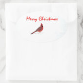Ein Rotvogel-Weihnachtsaufkleber Ovaler Aufkleber (Tasche)