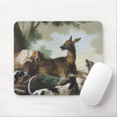 Ein Rotwild gejagt durch Hunde, 1725 Mousepad (Mit Mouse)
