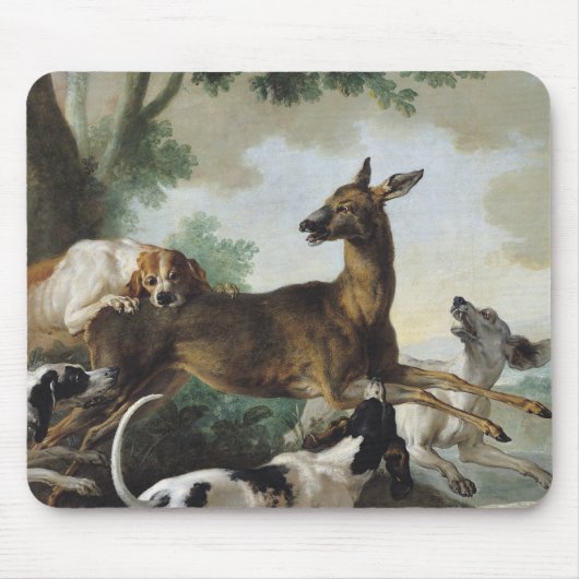 Ein Rotwild gejagt durch Hunde, 1725 Mousepad (Vorne)