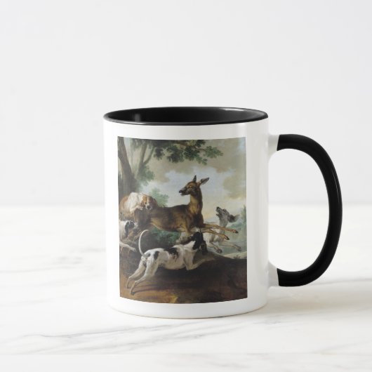 Ein Rotwild gejagt durch Hunde, 1725 Tasse (Rechts)