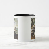 Ein Rotwild gejagt durch Hunde, 1725 Tasse (Zentrum)