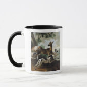 Ein Rotwild gejagt durch Hunde, 1725 Tasse (Links)
