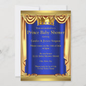 Ein Royal Blue Prince Baby Shower Gold Boy Ethnic Einladung (Rückseite)
