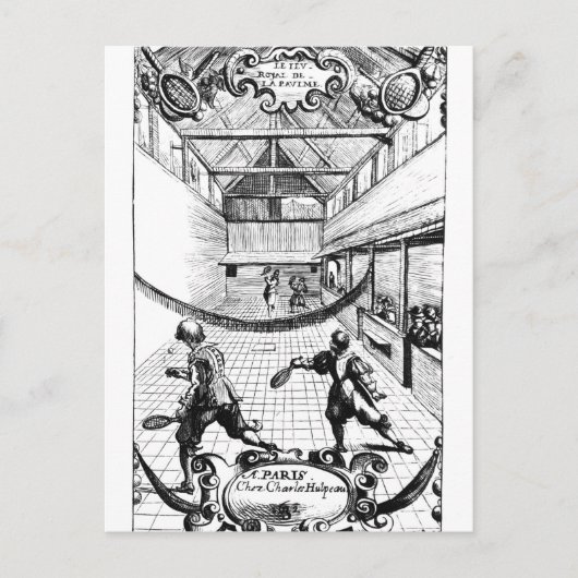 Ein Royal Game im Jeu de Paume Postkarte (Vorderseite)
