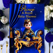 Ein Royal Prince Baby Dusche Blue Gold Stuhl Einladung