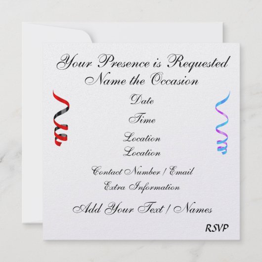 Ein Royal PROM-Party - SRF Einladung (Rückseite)