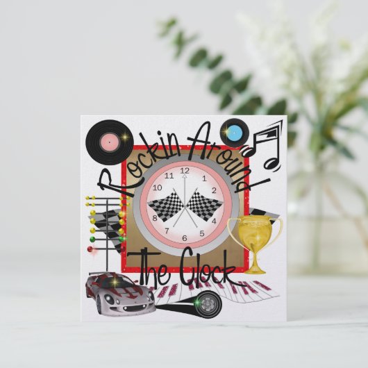 Ein Royally Rockin Racing Party - SRF Einladung (Stehend Vorderseite)