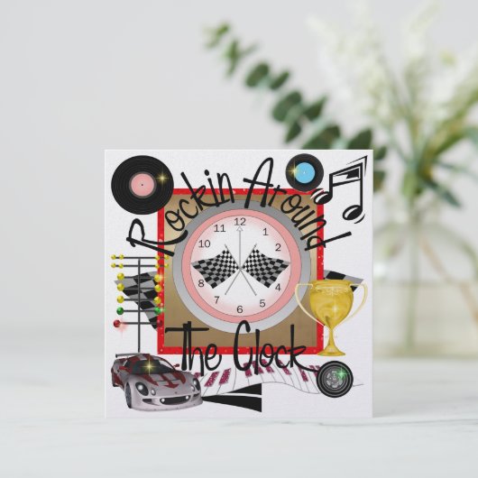 Ein Royally Rockin Racing Party - SRF Einladung (Stehend Vorderseite)