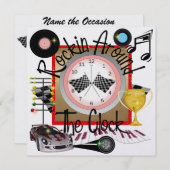 Ein Royally Rockin Racing Party - SRF Einladung (Vorne/Hinten)