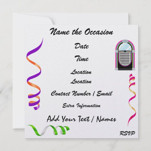 Ein Royally Rockin's Silvester Party - SRF Einladung (Rückseite)