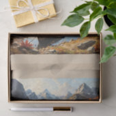 Ein Ruderboot auf einem Bergsee im Herbst Seidenpapier (Geschenk)