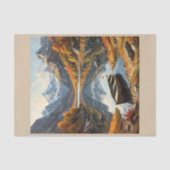 Ein Ruderboot auf einem Bergsee im Herbst Seidenpapier (Vorderseite)