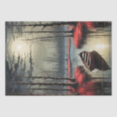 Ein Ruderboot, das unter dem Mondschein in einem S Seidenpapier (Vorderseite)